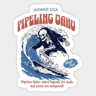 Pipeline Hawaii skull surf 8211 Sticker